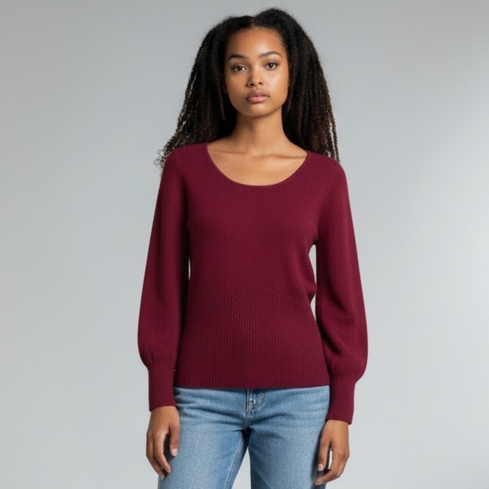 U-Knit Pure Cashmere Sweater Burgundy Red | Size L | Valentine’s Day